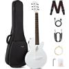 Enya Set Chitarra Acustica Elettrica Nova Go SP1 da 35 Pollici Bianca con Pickup Smart AcousticPlus Piccolo e Leggero per Kids Adults Principianti Concerto da Banda