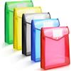 Vicloon Busta Portadocumenti, 5 Pezzi A4 Cartelline in Plastica, 6 Colori Cartella portadocumenti espandibile, con bottone a pressione Cartelle a Busta Portadocumenti(Verticale)