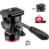 NEEWER Testa Fluida per Treppiede Panoramica Inclinabile con Piastra Sgancio Rapido Arca & Manico, Testa Panoramica Metallo con Base Scalata(⌀37mm) per DSLR Videocamera Compatta, Max 3kg, GM24 (Rosso)