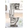 Casablanca modernes Design Casablanca - Scultura Big Lips, in alluminio, color argento, finitura anticata, motivo viso, altezza 40 cm, larghezza 21 cm, profondità 9 cm, decorazione artistica, accessorio per la casa, regalo