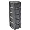 BranQ Home essential BranQ - Home essential - Scaffale in Rattan con 5 cestini, in plastica PP Senza BPA, 29,5 x 24 x 80 cm, Colore Antracite