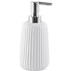 Gedy G-Marika, Dispenser Bianco, Dosatore Sapone Bagno Realizzato in Acciaio Inox e Cromall, Misure 18X8X8 CM e Peso 0,37 kg, Design R&S, 2 Anni di Garanzia, Unica