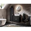 Muebles Slavic Set di mobili da bagno ADEL Black 60 cm, mobili da bagno neri, set di mobili da bagno sospesi, mobili da bagno fresati, lavabo e specchio inclusi