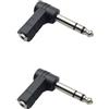 JZK 2 adattatori angolari TRS, adattatore audio da 1/8 a 1/4, jack da 3,5 mm a spina da 6,35 mm, adattatore audio stereo a 90°, connettore convertitore per dispositivi audio professionali