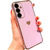 Vepbk Cover per Samsung Galaxy A55 5G, Cover Custodia Silicone Morbido TPU Cuore Disegni Case Colorate Resistente Sottile Gomma Morbida Antiurto Cover Custodia per Samsung Galaxy A55 5G,Viola
