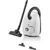 Bosch Serie 4 BGB41WH1 Aspirapolvere a Traino con Sacco, Raggio d'azione 11 m, Sacchetto Polvere XL, Bocchetta per Tessuti, Bocchetta per Fessure, Porta Accessori Integrato, Bianco