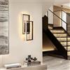 DELIPOP Applique da Parete Interno, 28W Lampada LED Moderno in Acrilico, Nero Lampada a Muro Creativa Illuminazione per Camera da Letto, Soggiorno, Scala, Corridoio, 3000K Bianca Calda