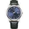 CITIZEN Eco-Drive AW1780-17L - Orologio da uomo a energia solare, con cinturino in pelle, colore: argento/blu