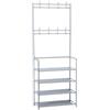 Herzberg HG03404, appendiabiti con scarpiera a 4 livelli, 8 ganci robusti e spazio per 12 paia di scarpe, 60 x 26 x 155 cm, facile da montare e spostare