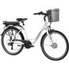 F.lli Schiano E-Moon, Bici Elettrica da Città 26 Inches per Adulti, 36V 13Ah Batteria Rimovibile, Motore 250W 40Nm, City Ebike, Bianco