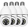 HNEJA Set di 4 telecamere di sicurezza con lampadina esterna, videocamera di sicurezza con presa di luce Wifi 2.4G, lampadina per videocamera di sicurezza all'aperto