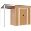 vidaXL Capannone Tetto Esteso Marrone Chiaro 277x110,5x181cm Acciaio