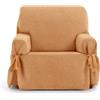 ECOMMERC3 | Copridivano 1 posto in tessuto jacquard non elastico - copridivano color senape si adatta con fiocchi decorativi e protezione elegante per il tuo divano