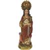 DRW Figura Santa Barbara patrono dell'artiglieria e minatori in Resina Dipinta a Mano 5x3x11 cm