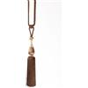 Chic Home ROBERTO Corda decorativa con nappa, 96 cm, colore: marrone