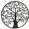 DRW Decorazione da Parete in Metallo Albero della Vita 100x100x1 cm Nero