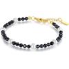 GAVU Bracciale Spinello Nero da Donna, Bracciale Donna Perle di Acqua Dolce