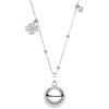 Dada Gioielli - Collana Chiama Angeli Gravidanza - Gioiello Sonoro per Mamme in Attesa - Piedino Bebè, Quadrifoglio, Cuore, Orsetto, Ciuccio, Zirconi. 110 cm Acciaio Anallergico (Quadrifoglio)