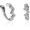 Namana - Orecchini a perno a zig zag, per donne e ragazze, con zirconi cubici, per orecchie non forate, con custodia per gioielli e Metallo di base placcato al rodio , colore: Argento, cod. 71431