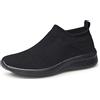 vibdiv Vidbiv - Mocassini da uomo senza lacci, casual, traspiranti, leggeri, comodi, in rete, Nero A, 42 2/3 EU