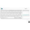 Logitech K400 Plus Tastiera Wireless Touch TV, Facili Controlli Multimediali e Touchpad Integrato, Layout Scandinavo QWERTY - Bianco