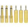 Greluma 6 pezzi Adattatore convertitore da presa femmina TS da 3,5 mm a spina maschio da 6,35 mm e jack mono maschio da 1/8 a presa audio femmina da 1/4 per cuffie, microfono, altoparlante, chitarra