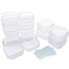 DUOFIRE Scatola portaoggetti piccola in plastica trasparente piccola scatola con coperchio per perline, artigianato, gioielli (3,5 x 3,5 x 1,8 cm, 12 pezzi)