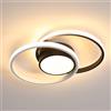 SENQIU Plafoniere LED, Lampada da Soffitto Moderna Nera 42W, Plafoniera LED Soffitto Rotonda 40CM in Acrilico per Camera da Letto Soggiorno Cucina Bagno Corridoio, Bianco Caldo 3000K
