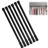 TESSTSY 6 Pezzi Bastoni per Tende a Pressione 30-50 cm Bastone Tenda Estensibile, Antiscivolo Asta Telescopica Senza Forare Asta Tenda A Molla per Finestre, Armadi, Scarpiere, Guardaroba, Librerie (Nero)
