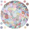 Zhlearda Set di 100 Adesivi Mandala, Floreali in Vinile Impermeabili, Stickers Aesthetic Vintage per Bottiglia D'acqua, Skateboard, Laptop, Scrapbooking, Bagagli, Bambini