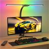SIBRILLE Lampada Da Scrivania, Lampada Da Architetto Ruotabile Per Ufficio, Luce Da Scrivania Per Computer Luminosa E Dimmerabile, Lampada Da Scrivania Regolabile Con Collo D'oca (RGB)
