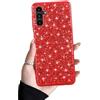 SEHEYA Cover Brillantini per Samsung Galaxy S21 FE Glitter Silicone Case Hybrid Morbido Antiurto Custodia Diamante Lucciante Cristalli Design Cover Cellulari Donne Ragazze, Rosso