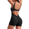 KOEMCY Tute da Donna Corta Senza Maniche Sportiva Jumpsuit Short Tight Sport Romper Sexy Corto Jumpsuit da Palestra Collo Quadrato Tuta Per Push Up Workout Yoga Fitness (Nero L)