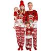 DOUUCO Pigiama Natale Famiglia Set, Pigiami Natalizi Coppia, Christmas Invernale Girocollo Comodo Due Pezzi Sleepwear Natalizio per Donna Uomo Bamino Regalo