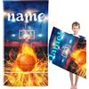 CYSYLQW Telo mare da basket personalizzato con nome, in microfibra, grande 100 x 200 cm, asciugamano da basket (40 x 80 cm, 1)