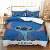 BSTELA9IE Stitch 3D Stampa Set Di Biancheria Da Microfibra Set Copripiumino in E Federe Cerniera Nascosta 3 Pezzi Per Bambini E Adulti Single（140x200cm）