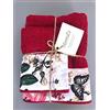 Mama's Coppia Asciugamani con Bordure in Raso di cotone e iniziali ricamate incluse Made in Italy (amaranto)