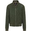 Infinity Leather Giubbotto bomber universitario MA-1 da uomo in morbida pelle scamosciata di capra verde