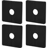PEUTIER 4pz Piastre Copertura Idrauliche Quadrate, Piastra Copertura Rubinetto Della Doccia Piastra Copertura Ricambio Flangia Braccio Doccia Quadrata Tubi Standard 1/2 Utilizzo Multiplo(Nero)