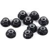 LiebeWH Dadi Esagonali Autobloccanti, 10 Pezzi Dadi Inserti Dado Dado M2 Dado di Bloccaggio in Nylon Flangiato in Alluminio CNC Dadi Autobloccanti in Metallo Nero