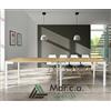 Mar.c.a. Design MAR.C.A DESIGN - Tavolo Consolle Allungabile Sala da Pranzo, Cucina o Salotto, Con 5 Allunghe a Scomparsa da 50cm (Misura chiuso 90x50, Misura aperto 90 x 300), Colore Bianco e Naturale,Made in Italy