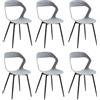 DEYARNA HOME Set di 6 Sedie da Pranzo in Plastica con Gambe in Metallo, Sedie Laterali Senza Braccioli per Sala da Pranzo, Cucina, Sala di Ricevimento, Soggiorno (Grigio/Gambe Nere)