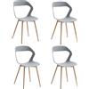 DEYARNA HOME Set di 4 Sedie da Pranzo in Plastica con Gambe in Metallo, Sedie Laterali Senza Braccioli per Sala da Pranzo, Cucina, Sala di Ricevimento, Soggiorno (Grigio/Gambe in Tronco)