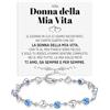 Bramart Bracciale Tennis Alla Donna della Mia Vita Argento Sterling 925 Compleanno Idee Regali per lei, Bracciale Fidanzati Idea Regalo Natale - Cofanetto con DEDICA incluso. (Alla Donna della mia Vita - 1)