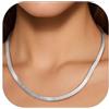 FindChic Collana Donna in Acciaio Inossidabile Collana Snake Donna Piatta 5mm Girocollo a Catena Serpente Lunghezza 46cm Confezione Regalo