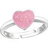 Goldene Hufeisen Anello da bambina in vero argento 925, con cristalli, smaltato, regolabile