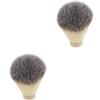 Healeved 2 Pz Testina in pelo di tasso pennellino makeup spazzola setole pennello da barba per parrucchieri pennello da barba per sapone pennello da barba per parrucchiere plastica Healeved