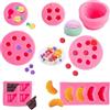 CHENGCKJ 7 pezzi stampi per la produzione di candele a forma di frutta, stampi per gelatine a forma di frutta, stampo per sfere di ghiaccio 3D a forma di frutta, stampo in silicone, stampo per cioccolato