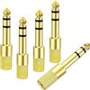 Diompirux Adattatore Jack Cuffie 5 Pezzi, da 6,35 mm a 3,5 mm Stereo, Rame Puro Placcato Oro, Convertitore Maschio a Femmina, Compatibile Con Cuffie e Altoparlanti