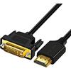 SOEYBAE 1m Cavo Adattatore su DVI a HDMI,Bidirezionale da HDMI a DVI, HDTV Cavi Video Digitale,1080p Full HD,Nero